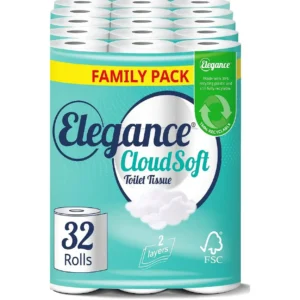 Elegance CloudSoft Toilet Tissue, 2-Ply, 32 Rolls