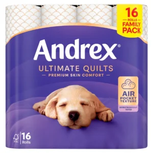 Andrex Ultimate Quilts Toilet Tissue, 3-Ply, 16 Rolls