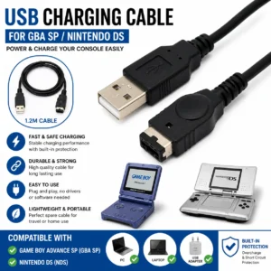 USB Charger Charging Lead Cable for Nintendo DS NDS & Gameboy advance SP GBA SP