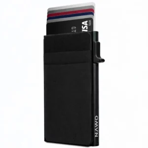 Pop Up RFID Blocking Card Holder Wallet Metal Slim Minimalist Credit Card Case