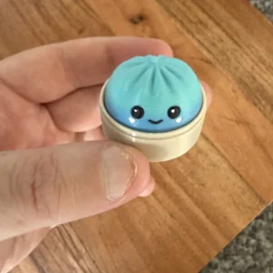 4 Dumpling Fidget Clicker Keychain | Cute Kawaii Sensory Toy Green & Blue