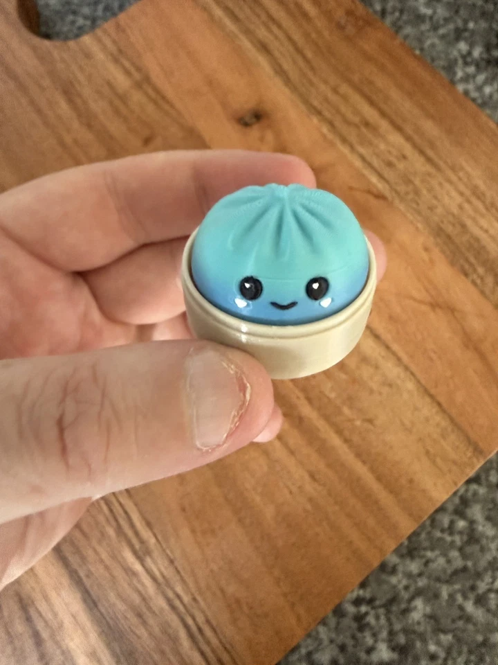 4 Dumpling Fidget Clicker Keychain | Cute Kawaii Sensory Toy Green & Blue