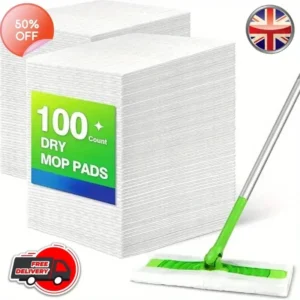 100x Dry Sweeping Disposable Cloths, Mop Refill Compatible Sweeper