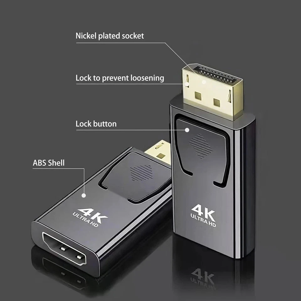 Display Port DP Male To HDMI Female Adapter Converter For 4K HD 1080P HDTV PC UK - Image 9