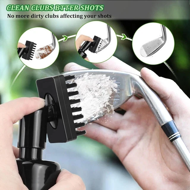 Golf Club Brush Groove Cleaner with Built-in Water Spray & Retractable Keychain - Image 5