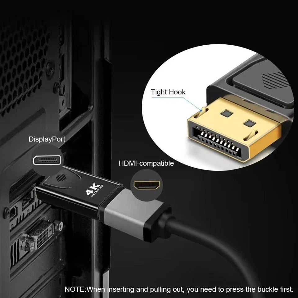 Display Port DP Male To HDMI Female Adapter Converter For 4K HD 1080P HDTV PC UK - Image 5