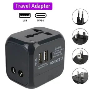 Universal Travel Adapter Worldwide Plug UK EU AU US with USB-C Port Fast Charger