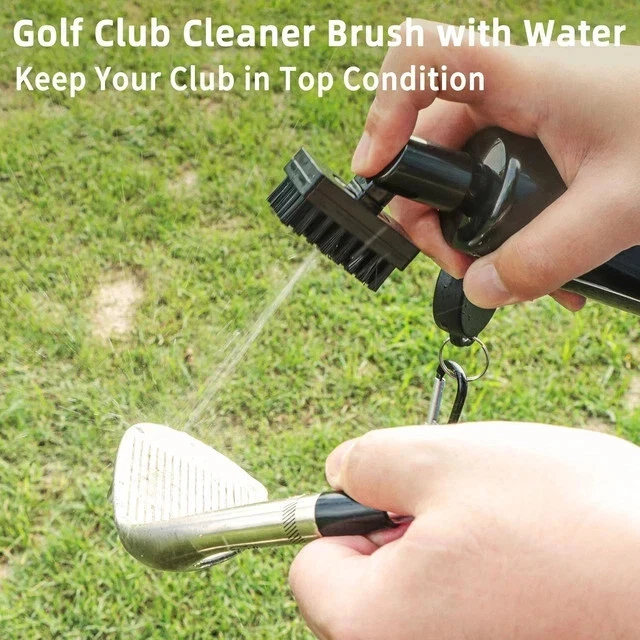 Golf Club Brush Groove Cleaner with Built-in Water Spray & Retractable Keychain - Image 6
