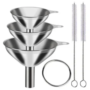 Stainless Steel Funnels Set S M L - Kitchen Liquid Oil Wine BottleUtility 5pcs