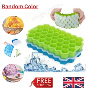 Ice Cube Tray With Lid Mould Honeycomb Shape Silicone Freezer