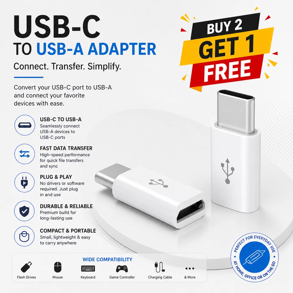 Micro-USB OTG Adapter USB 3.0 C Male To Micro-USB Female Converter Fast Charger - Image 7