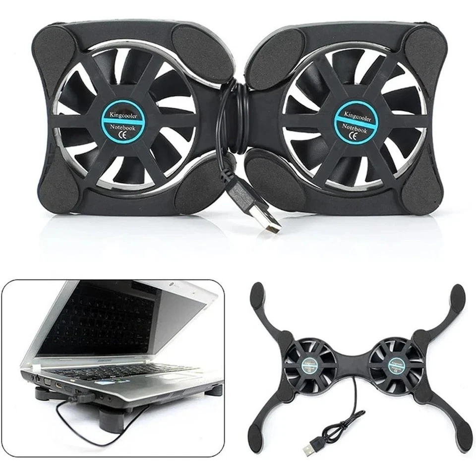 Foldable USB Fan Stand Notebook Cooler Radiator Quiet - Image 4