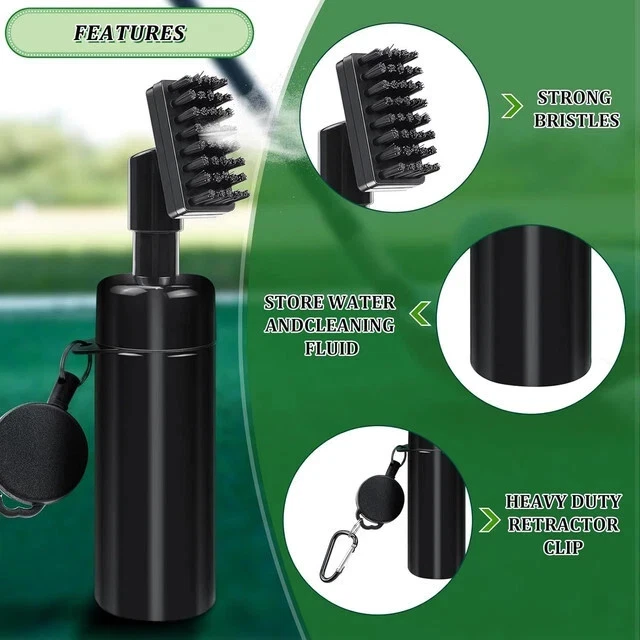 Golf Club Brush Groove Cleaner with Built-in Water Spray & Retractable Keychain - Image 8