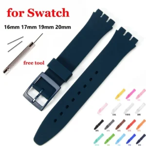 Rubber Silicone Watch Strap for Swatch | 16mm–20mm UK