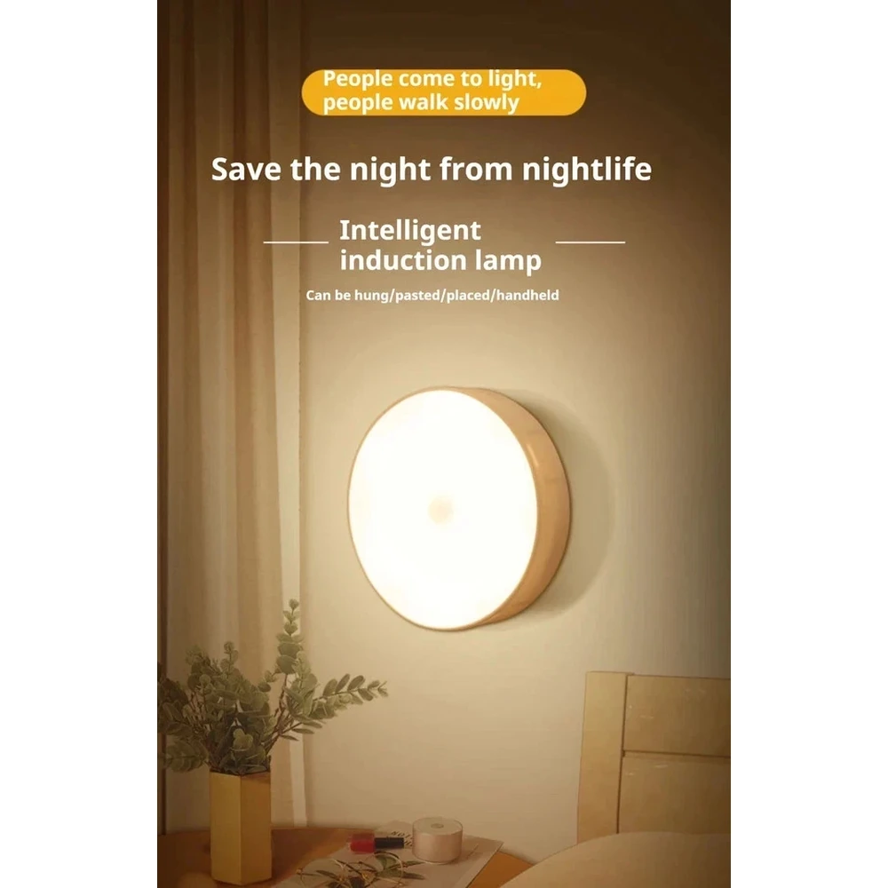 LED Motion Sensor Night Light | USB Rechargeable Magnetic Wall Lamp UK