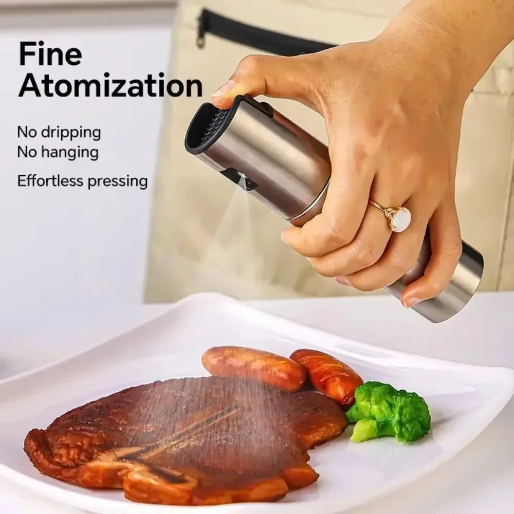 100ml Stainless Steel Olive Oil Sprayer | Refillable Press Pump Kitchen Oil Spray Bottle - Image 5