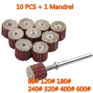 10Pcs Flap Wheel Sanding Discs for Dremel | 80–600 Grit